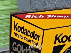 Vtg Kodak Advertising Store Display Sign Gold 200 Sided 3d Plaque VERY COOL 34