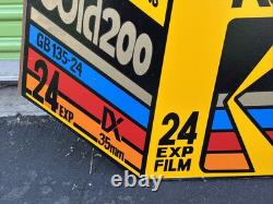 Vtg Kodak Advertising Store Display Sign Gold 200 Sided 3d Plaque VERY COOL 34
