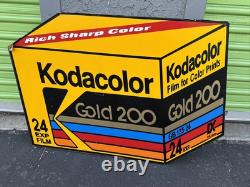 Vtg Kodak Advertising Store Display Sign Gold 200 Sided 3d Plaque VERY COOL 34