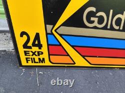 Vtg Kodak Advertising Store Display Sign Gold 200 Sided 3d Plaque VERY COOL 34