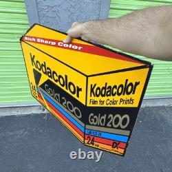 Vtg Kodak Advertising Store Display Sign Gold 200 Sided 3d Plaque VERY COOL 34