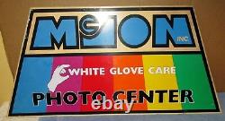 Vtg MCJON Kokomo White Glove Care Photo Center Store 36 x 18 Ad Sign Hippie S551