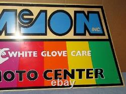 Vtg MCJON Kokomo White Glove Care Photo Center Store 36 x 18 Ad Sign Hippie S551