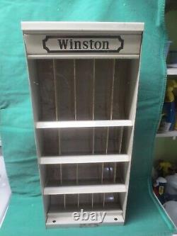 Vtg Metal Winston Cigarette Counter Display Case Sign Shelf