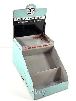 Vtg RCA Radio Battery Advertising Store Display shelf box NICE COLOR small