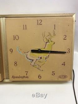 Vtg Remington Gun Shop Dealer Advertising Store Display Clock Sign