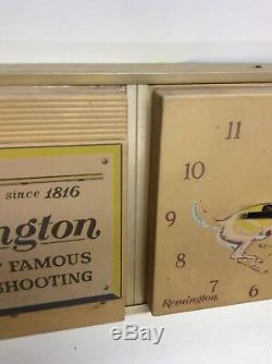 Vtg Remington Gun Shop Dealer Advertising Store Display Clock Sign