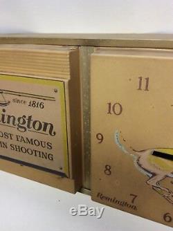 Vtg Remington Gun Shop Dealer Advertising Store Display Clock Sign