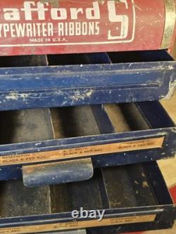 Vtg Stafford'S Advertising Typewriter Ribbons Counter Store 3 Drawer Display Box