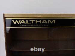 Vtg Waltham Pocket Watch Alarm Clock Countertop Display Case Sign Advertising