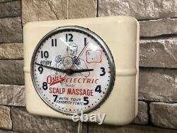 Vtg Westclox Oster Massage-old Barber Shop Advertising Wall Clock Sign Pole