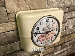 Vtg Westclox Oster Massage-old Barber Shop Advertising Wall Clock Sign Pole