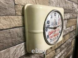 Vtg Westclox Oster Massage-old Barber Shop Advertising Wall Clock Sign Pole