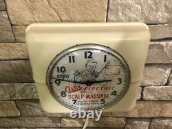 Vtg Westclox Oster Massage-old Barber Shop Advertising Wall Clock Sign Pole