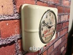 Vtg Westclox Oster Massage-old Barber Shop Shaving Mirror Advertising Wall Clock