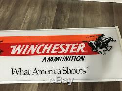 Vtg Winchester Ammunition Everbrite Store Clock Lighted Sign 1994 Dealer Display