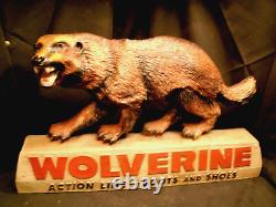 Vtg Wolverine Action Boots & Shoes 3-d Plastic Advertising Store Display Sign
