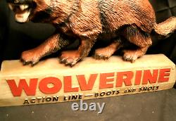 Vtg Wolverine Action Boots & Shoes 3-d Plastic Advertising Store Display Sign