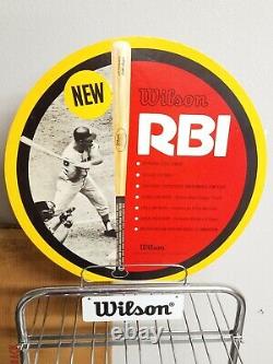 WILSON Baseball Bat Store Display Rack Sign Metal 59 Rare w Box NOS 1960's