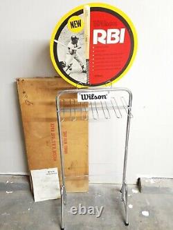 WILSON Baseball Bat Store Display Rack Sign Metal 59 Rare w Box NOS 1960's