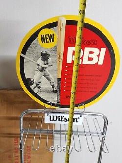 WILSON Baseball Bat Store Display Rack Sign Metal 59 Rare w Box NOS 1960's