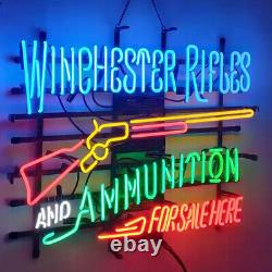 Winchester Rifles Neon Sign For Store Shop Wall Window Display 24x20
