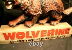 Wolverine Action Boots & Shoes 3-d Plastic Advertising Store Display Sign