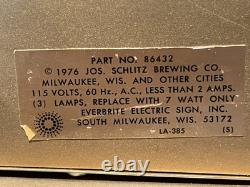 Working 1976 SCHLITZ Beer Countertop Advertising Spinning Globe Display Light
